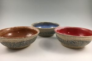 swirl sgraffito bowls