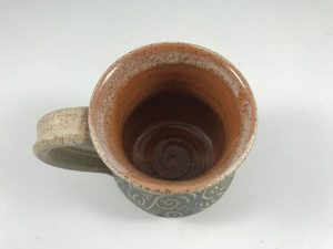 orange pottery coffee mugs