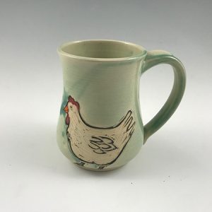 happy handmade chicken mug