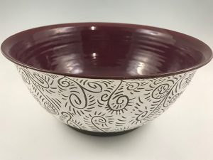 large pottery serving bowl