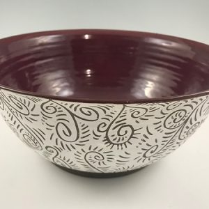 large pottery serving bowl