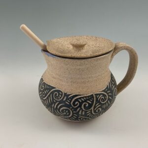 stoneware honey pot