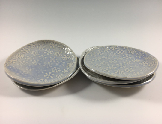 snowflake pottery dishes