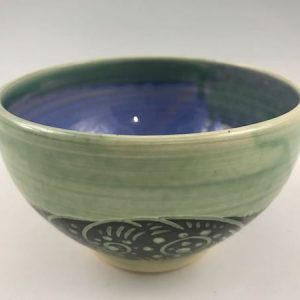 Green Sgraffito Bowl