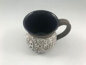 black unique coffee mug