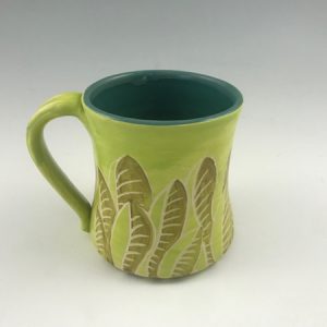 stoneware leaf mug
