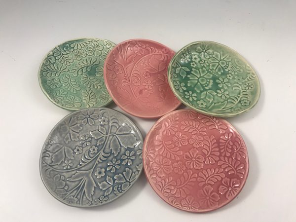 spring patterned dishes