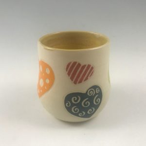 heart stemless wine glass