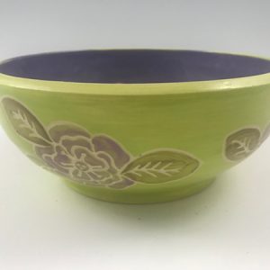 sgraffito flower bowl