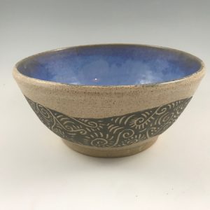 swirl sgraffito bowl