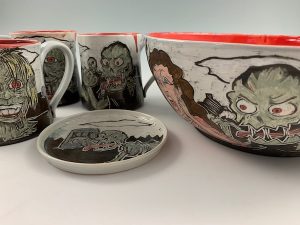 handmade zombie pottery