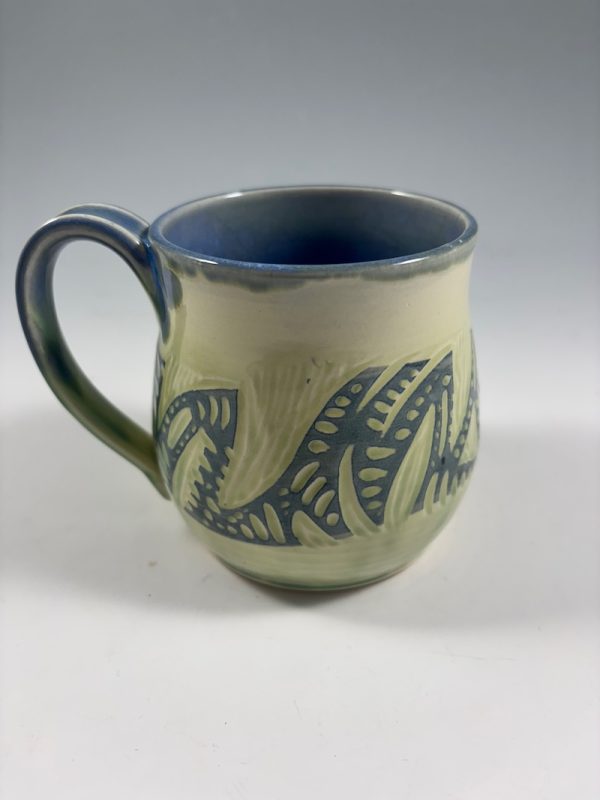 large sgraffito mug