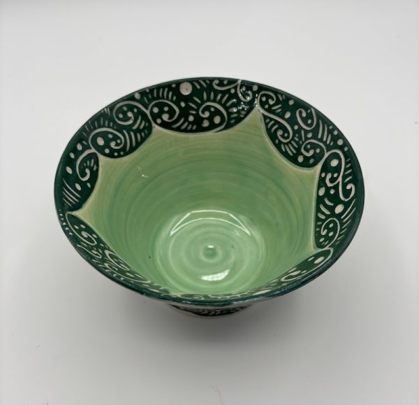 Small Green Day Dream Sgraffito Vase - Image 2