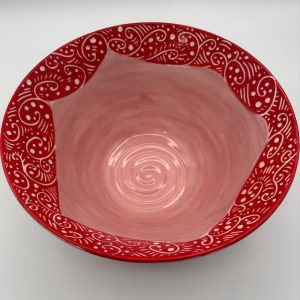 red sgraffito bowl