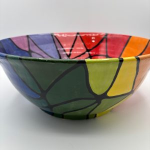 Large Rainbow Prismatic Bowl
