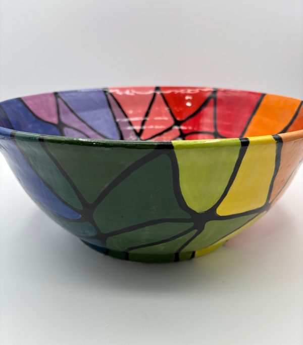 Large Rainbow Prismatic Bowl