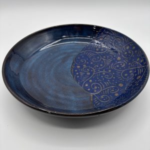 Dark Blue Day Dream Sgraffito Platter