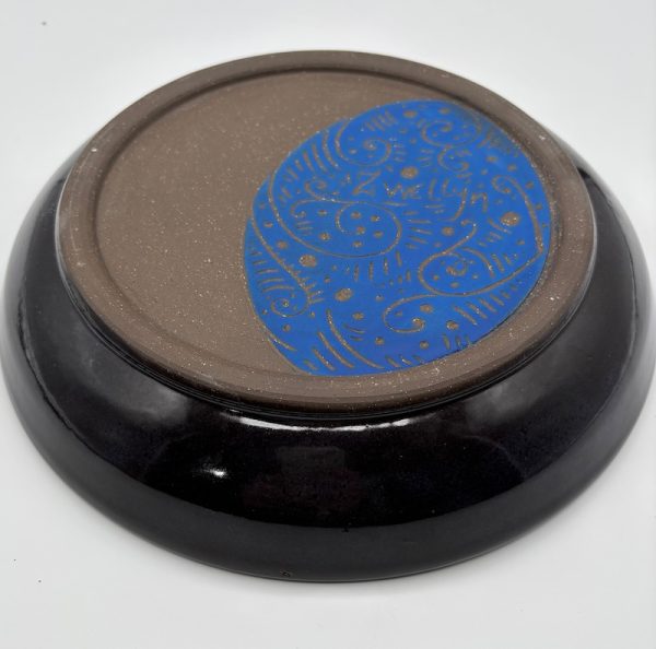 Dark Blue Day Dream Sgraffito Platter - Image 3