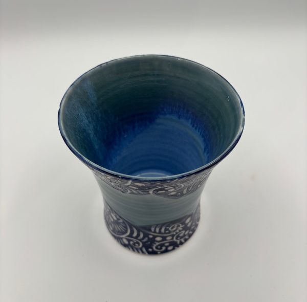 Blue Day Dream Sgraffito Vase - Image 2