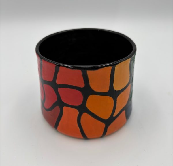 Pot with Mary's Rainbow Prismatic Design