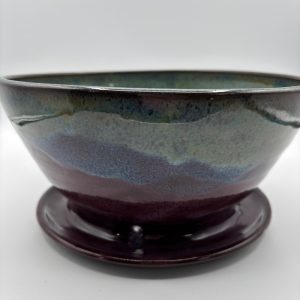 Purple Blue and Green Stoneware Planter